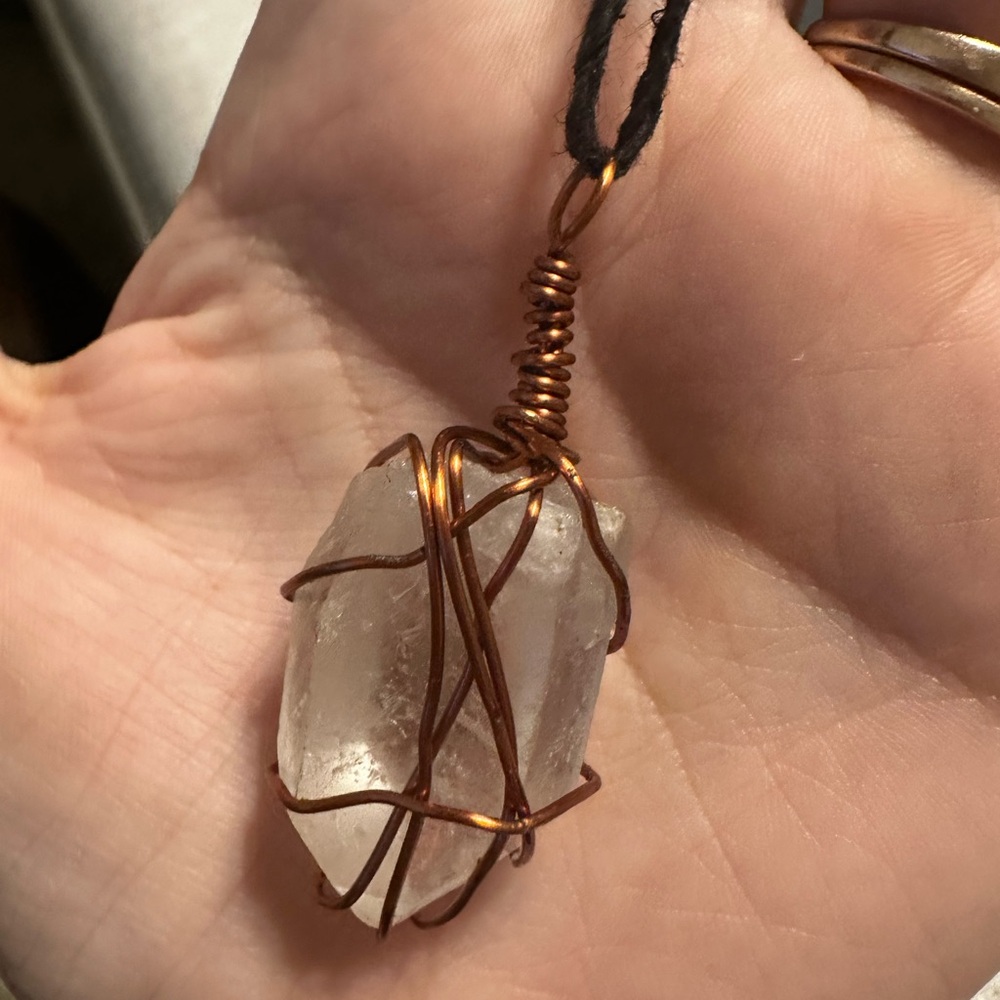 Wire Wrapped Quartz Pendant - Picture 7 of 8